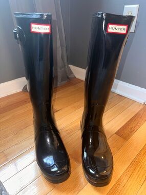 Hunter Gloss Black Tall Rain Boots